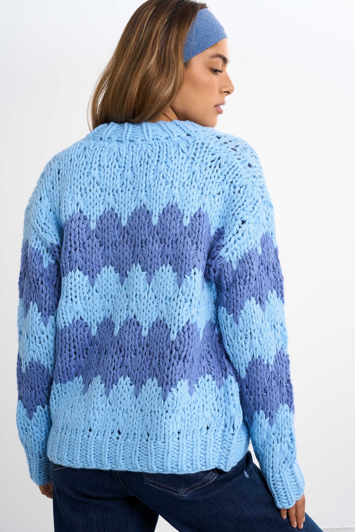 Grobgewirkte Strickjacke