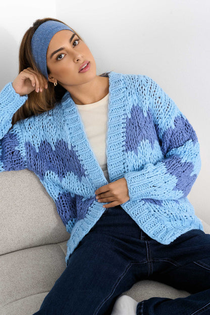 Grobgewirkte Strickjacke