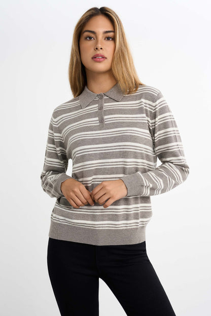 Strickpullover aus Piqué