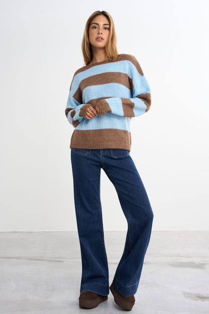 Gestrickter Ringelpullover