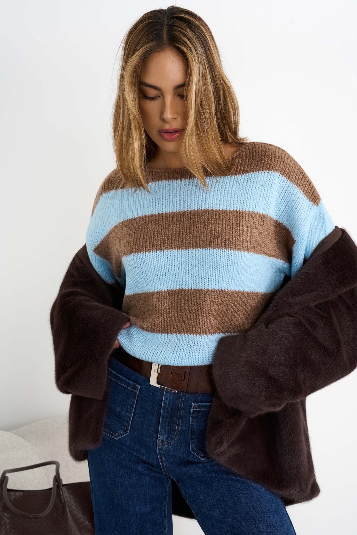 Gestrickter Ringelpullover