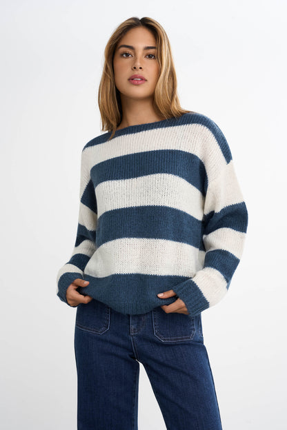 Gestrickter Ringelpullover