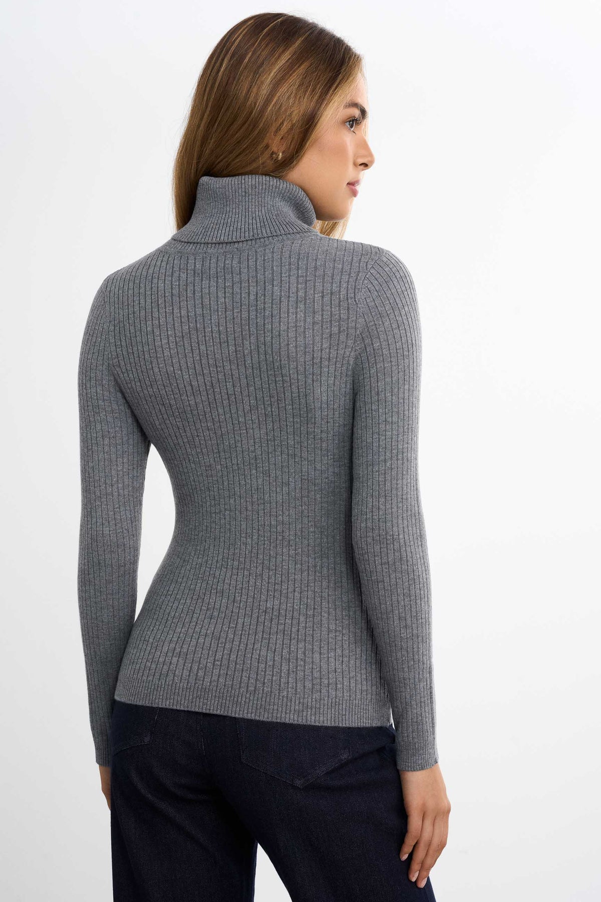 Gerippter Rollkragenpullover