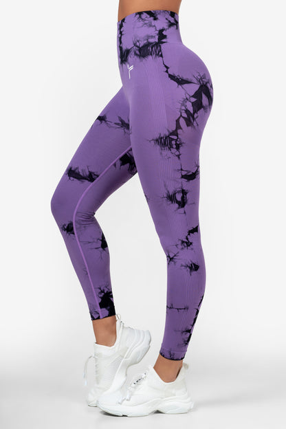 Light Purple Tie Dye Scrunch Leggings - for dame - Famme - Leggings