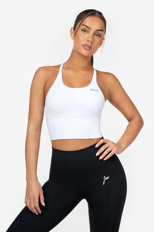 White Extended Sports Bra - for dame - Famme - Sports Bra